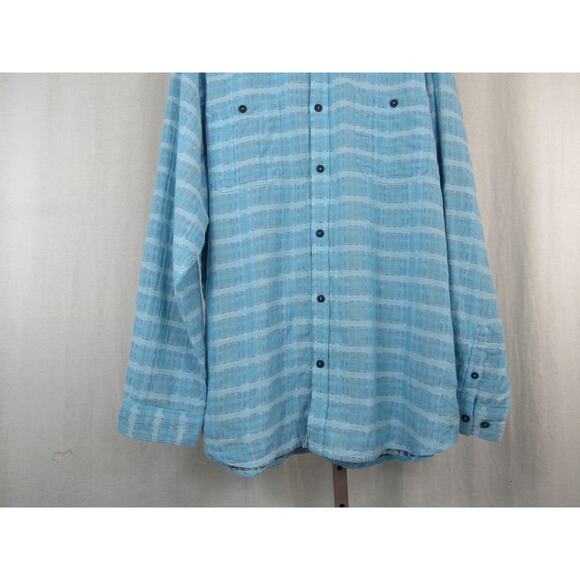 Carbon2Cobalt Men's Blue Sea Change Chambray Plaid Button Up LS Shirt Size XLT - Picture 5 of 7